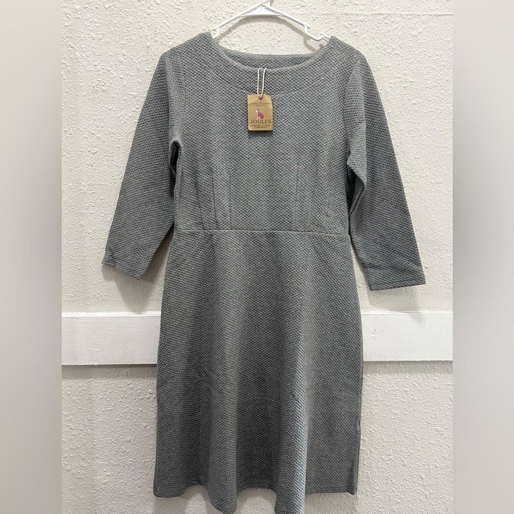 JOULES Shay Jersey Textured Knit A Line Dress 3/4 Sleeves NWT Size 8